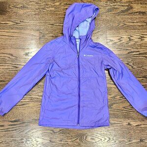 Columbia Girls Kids Full Zip Hooded Rain Wind Jacket Size Large